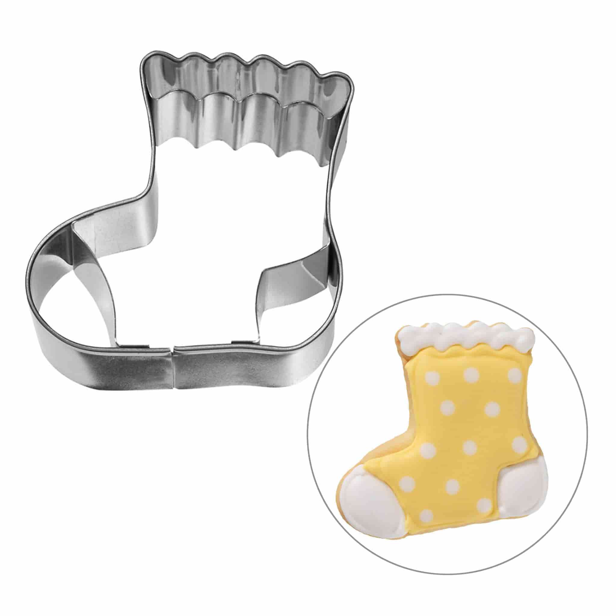 Stainless Steel Baby Bootie Cookie Cutter, 6cm