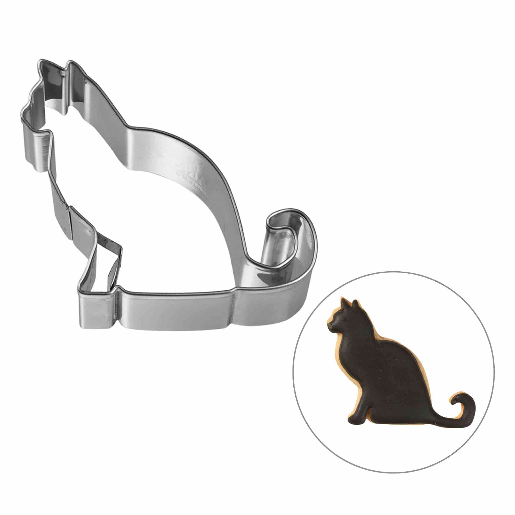 Stainless Steel House Cat Cookie Cutter, 6cm