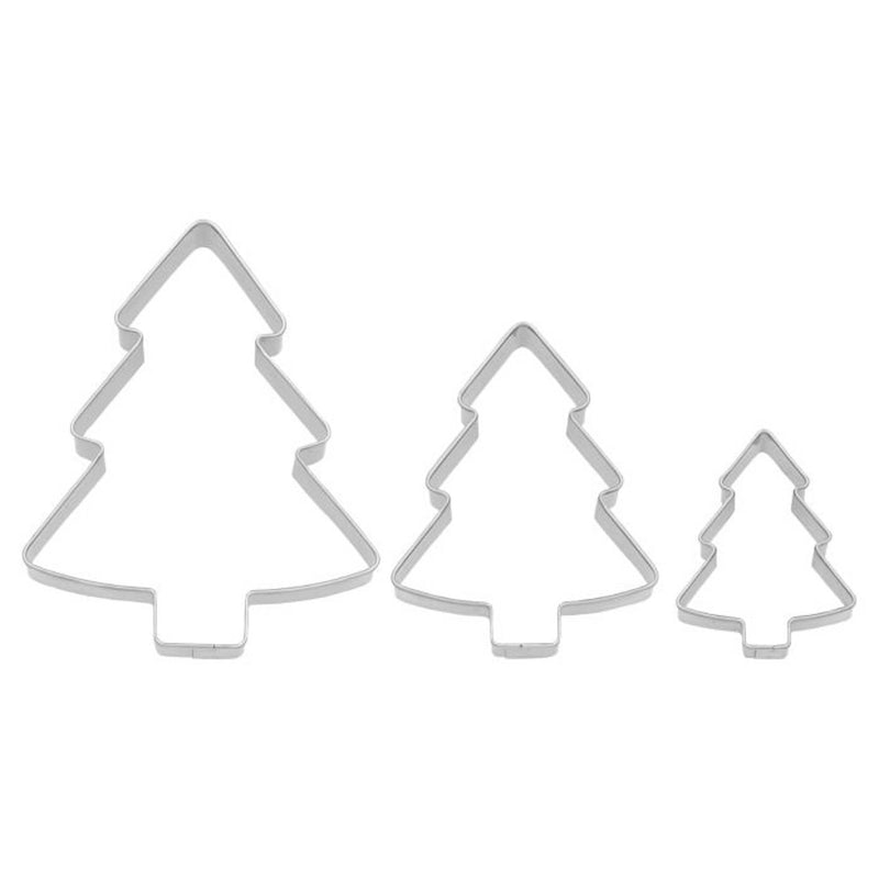Set of 3 Stainless Steel Star Christmas Tree Cookie Cutters