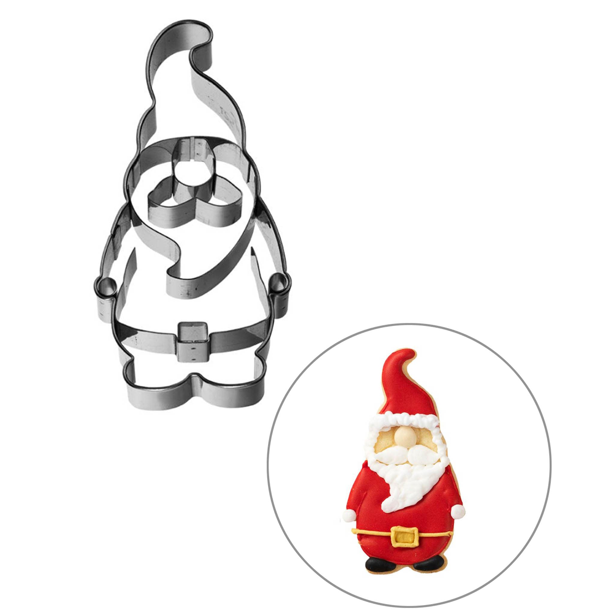 Stainless Steel Christmas Gnome Cookie Cutter, 9cm