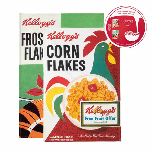 Kellogg's Original Corn Flakes & Frosted Flakes Tea Towels with Gift Box