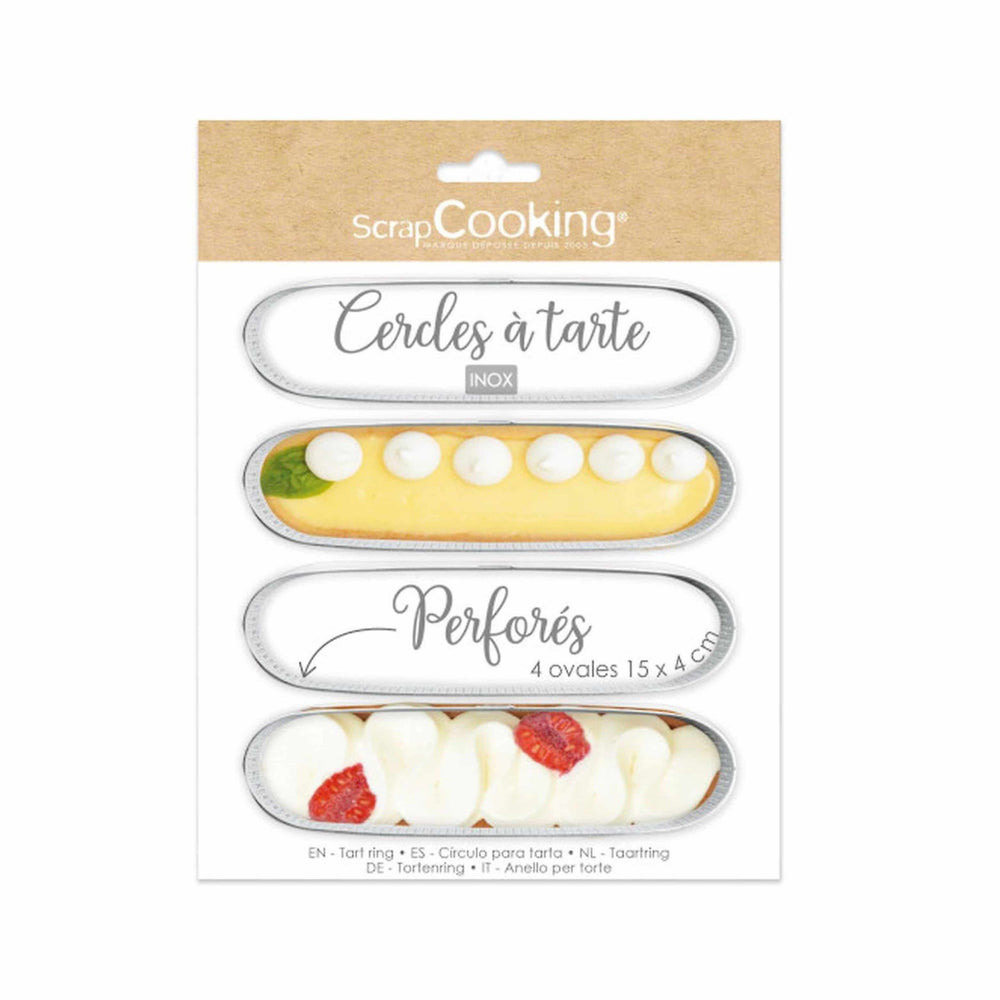 Scrap Cooking  Set of 4 Oval Perforated Tartlet Rings