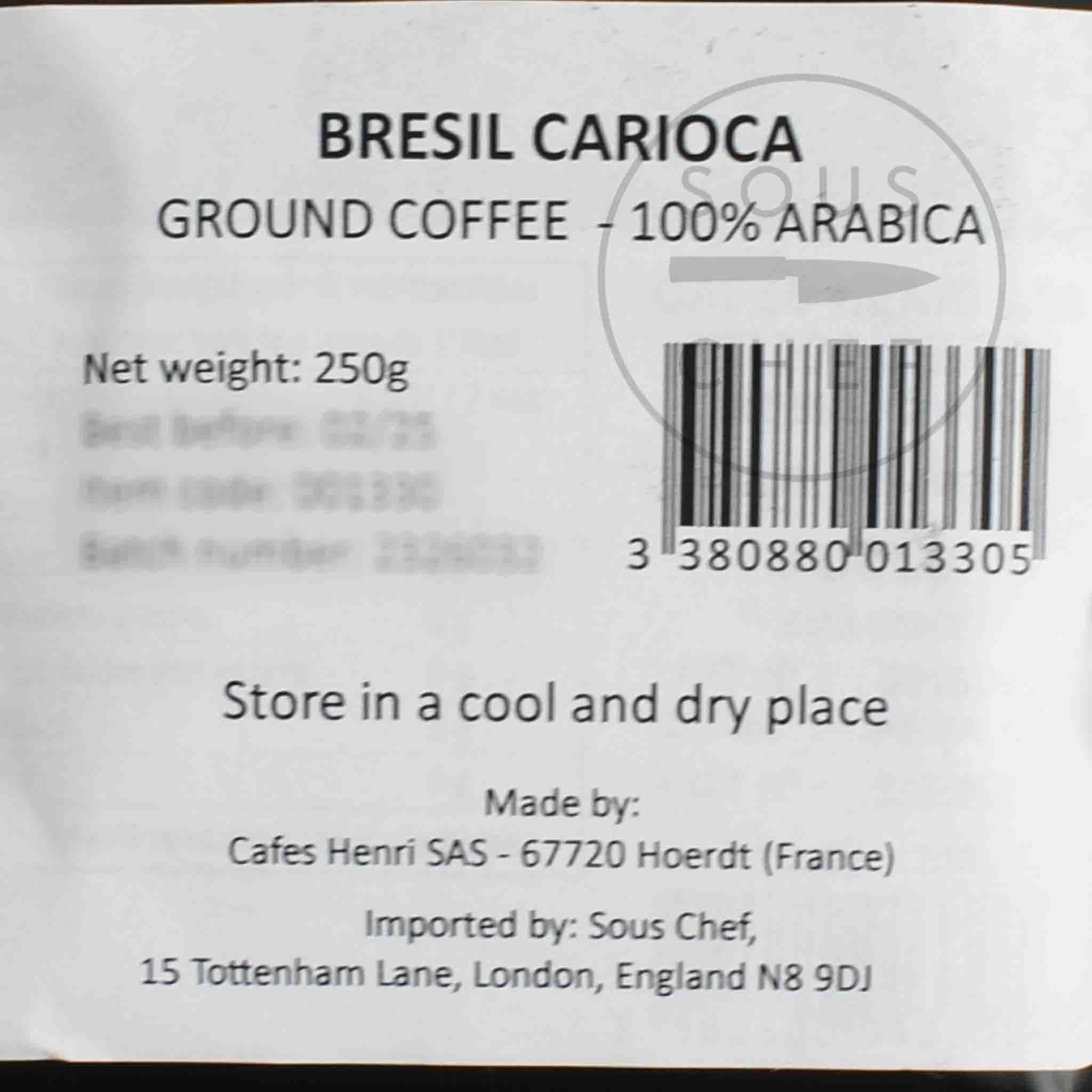 Cafes Henri Brazil Carioca Ground Coffee, 250g