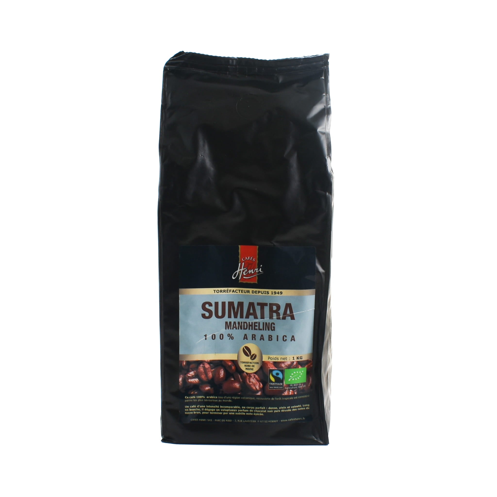 Cafes Henri Sumatra Mandheling Organic Whole Coffee Beans