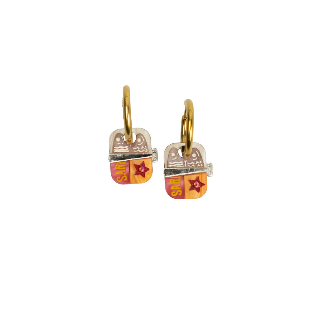 Cuteryko Tin of Sardines Stainless Steel Hoop Earrings