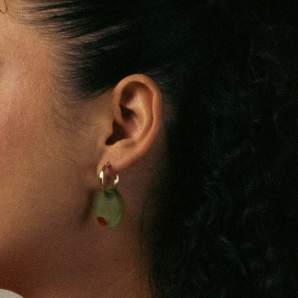 Cuteryko Olive Stainless Steel Hoop Earrings