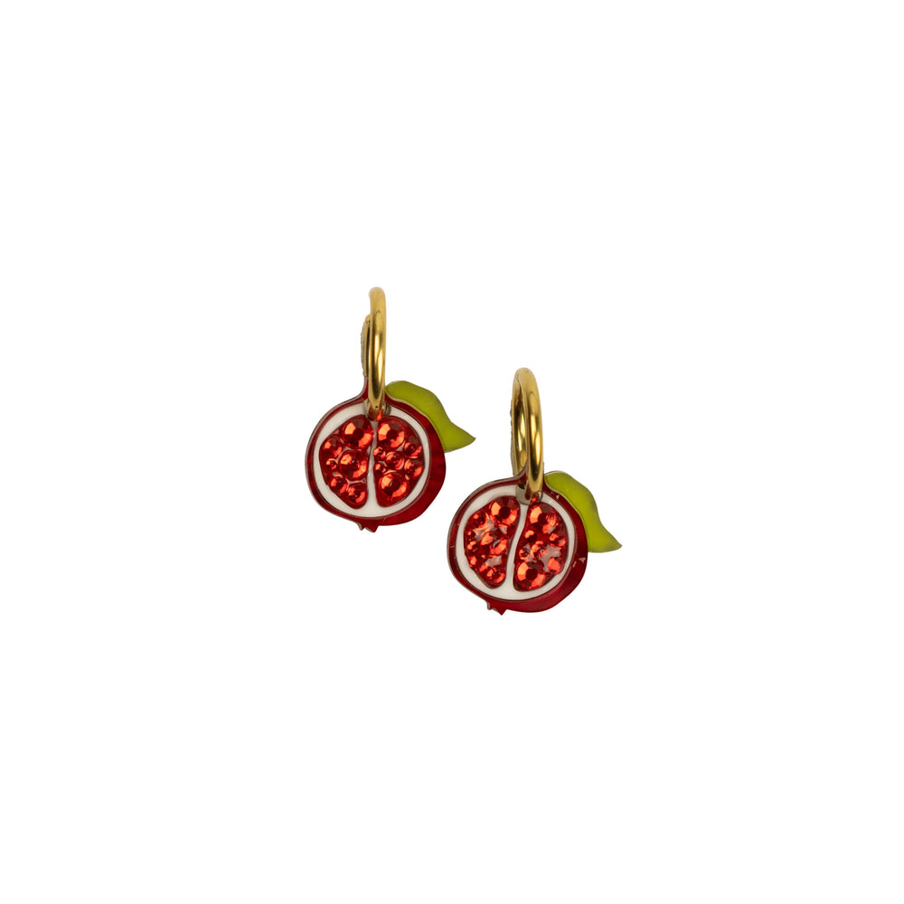Cuteryko Mini Pomegranate Stainless Steel Hoop Earrings