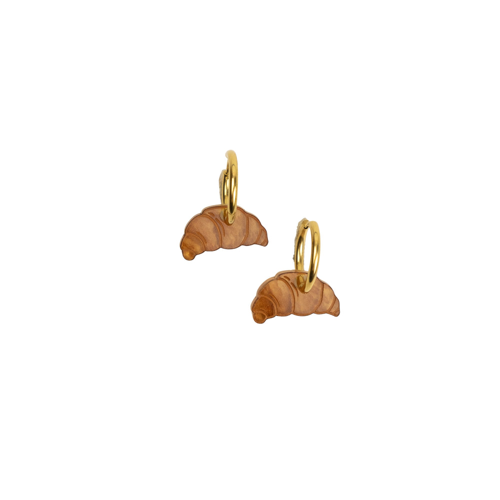 Cuteryko Croissant Stainless Steel Hoop Earrings