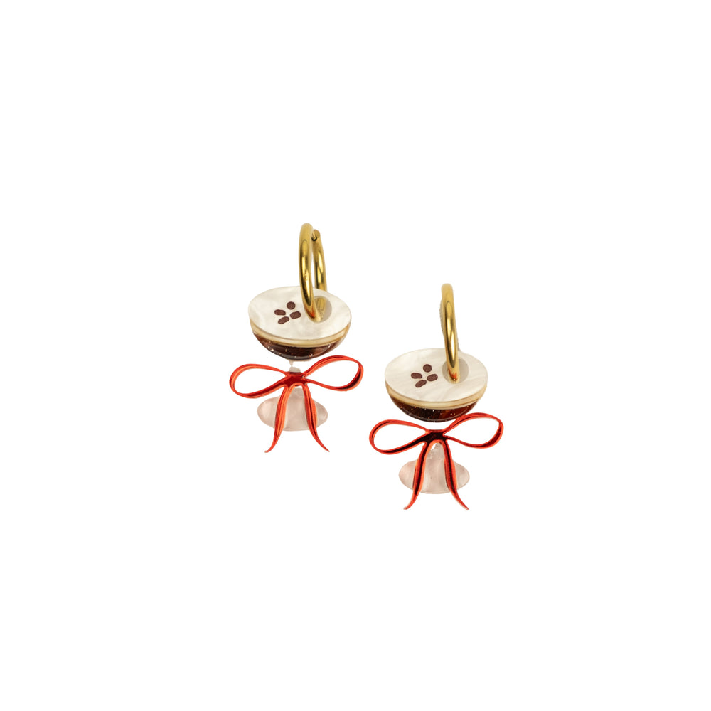 Cuteryko Espresso Martini Stainless Steel Hoop Earrings