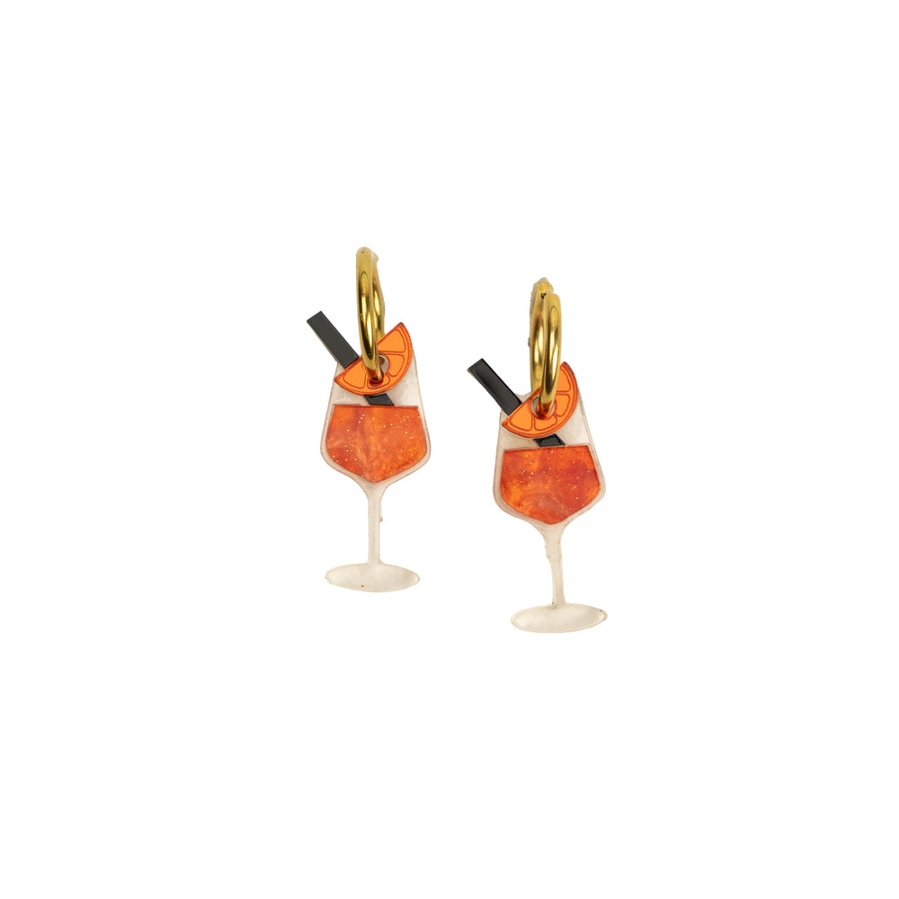 Cuteryko Orange Spritz Stainless Steel Hoop Earrings
