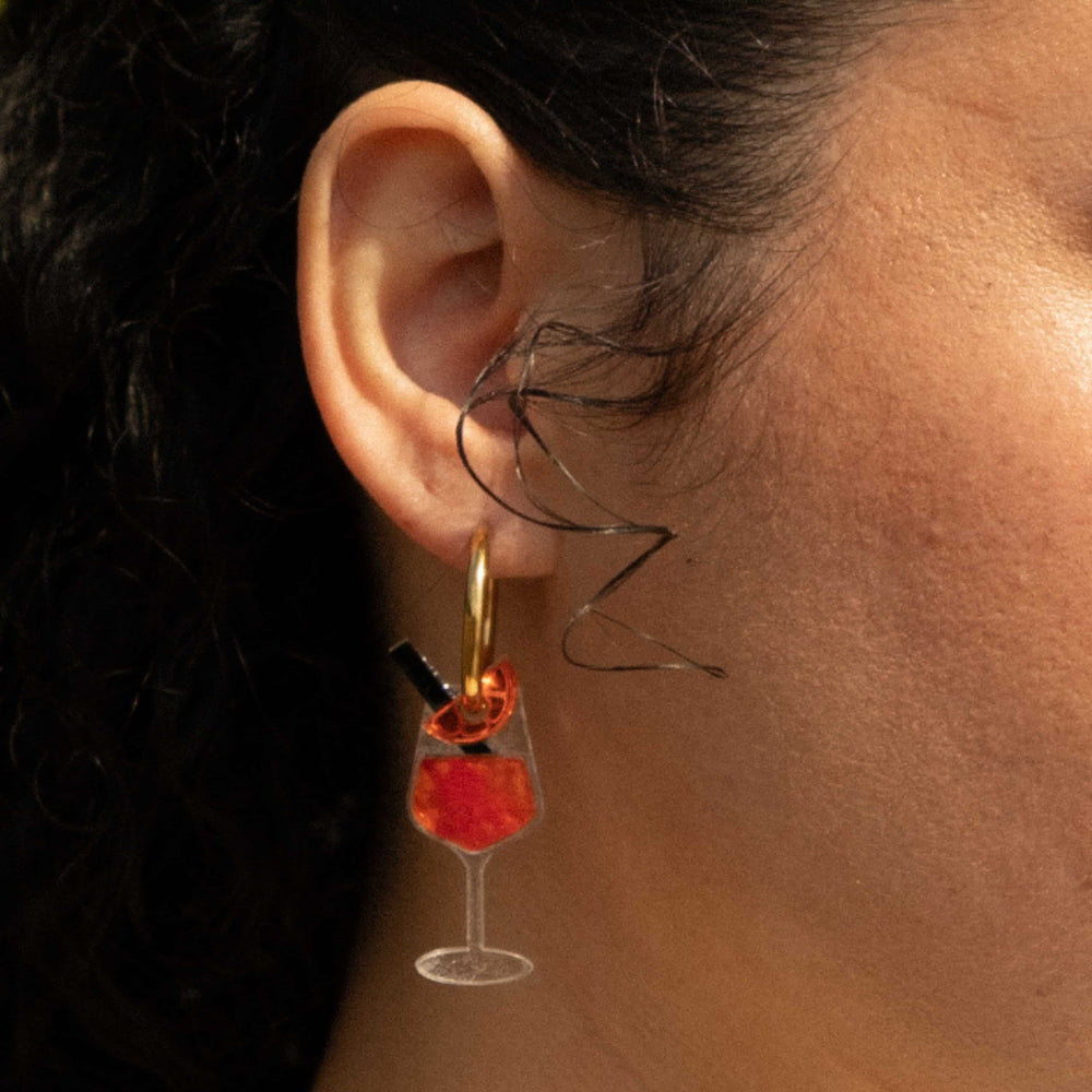 Cuteryko Orange Spritz Stainless Steel Hoop Earrings