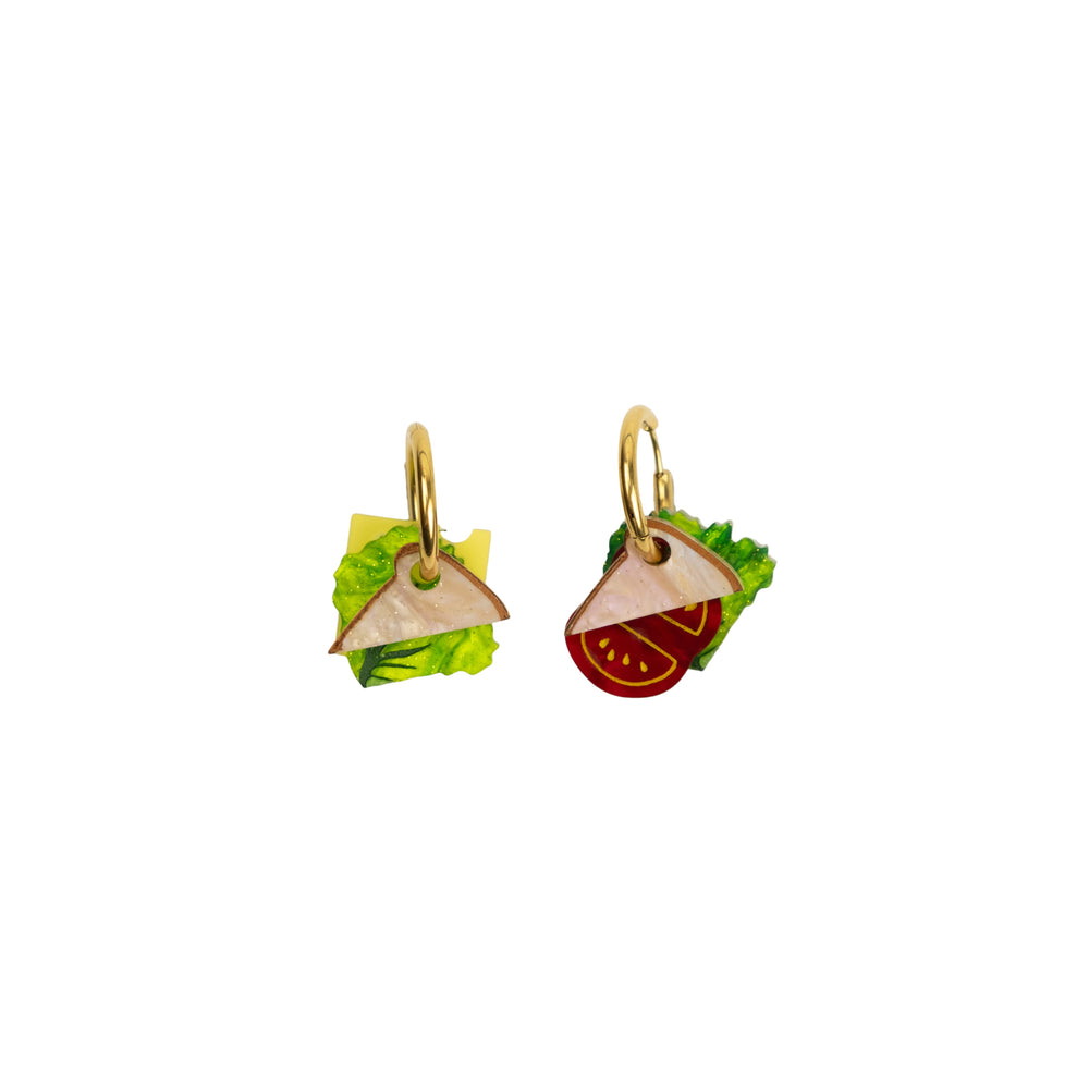 Cuteryko Classic Sandwich Stainless Steel Hoop Earrings