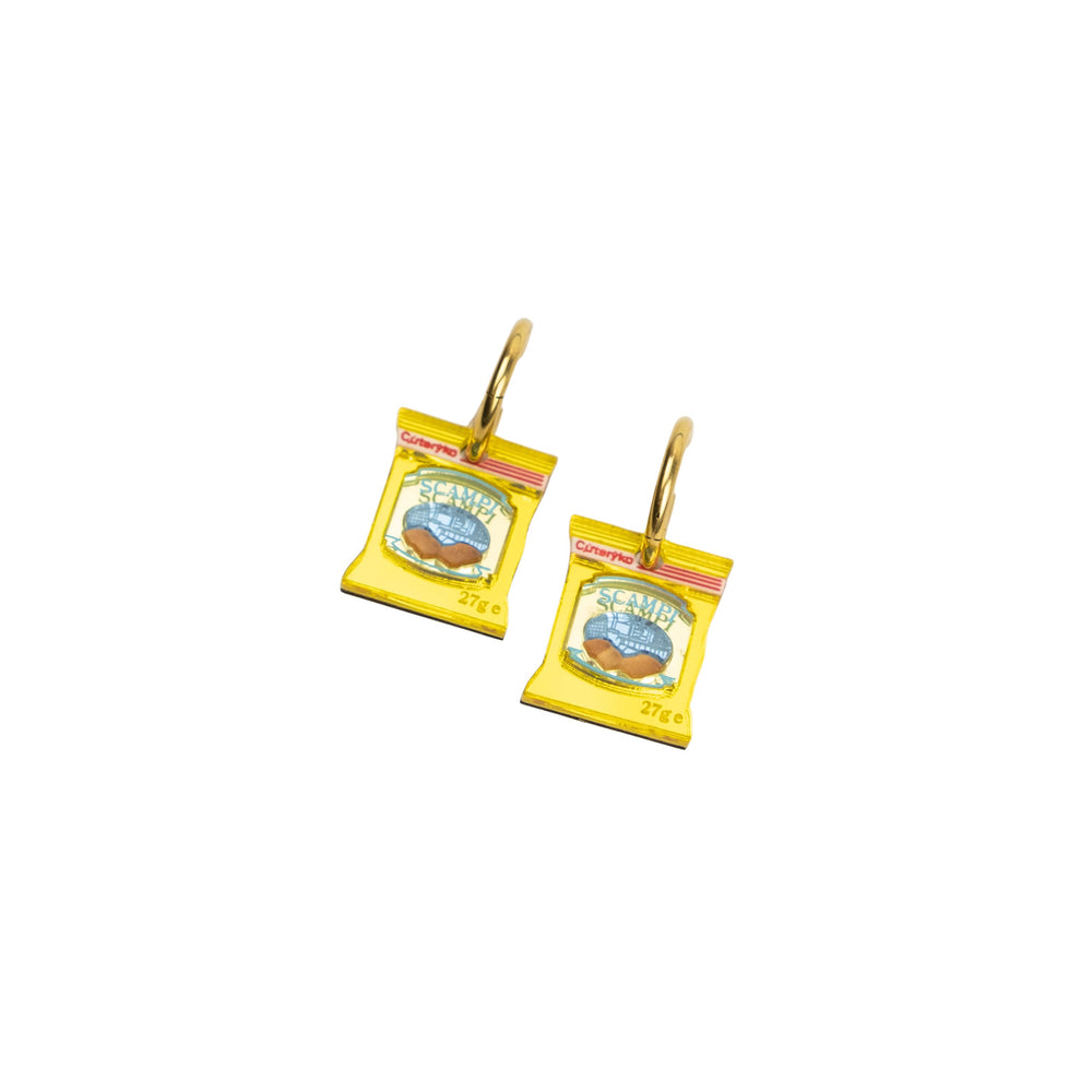 Cuteryko Scampi Snack Stainless Steel Hoop Earrings