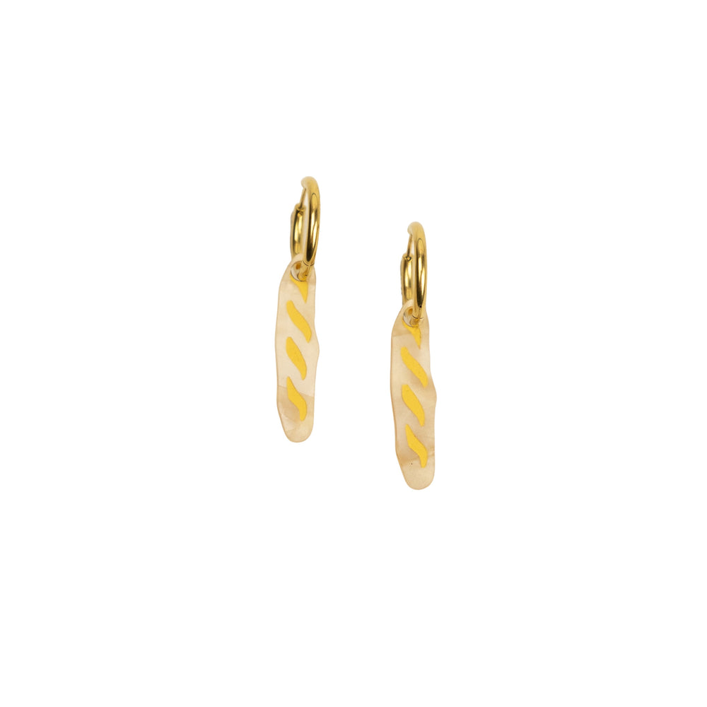 Cuteryko Baguette Stainless Steel Hoop Earrings