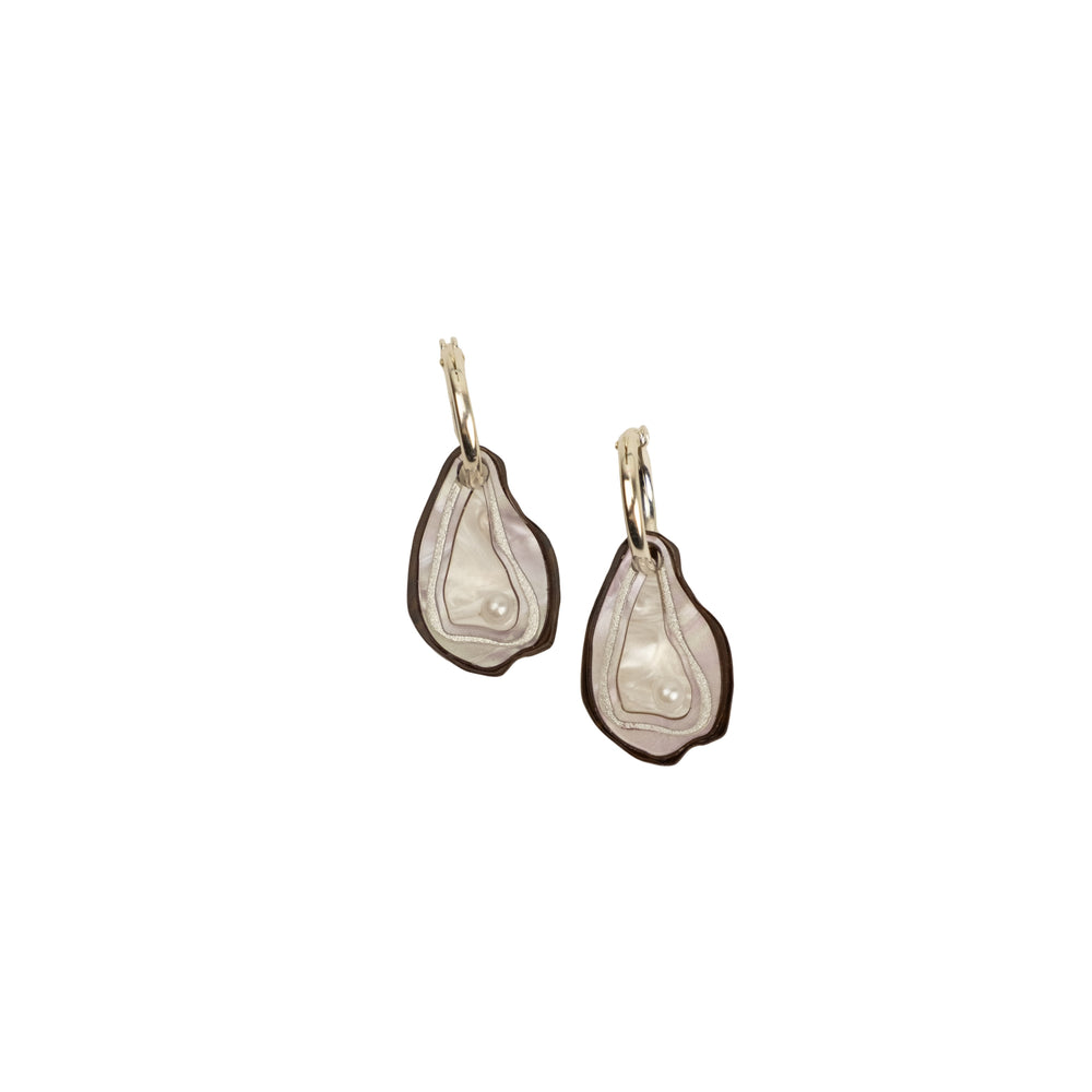 Cuteryko Oyster Sterling Silver Hoop Earrings
