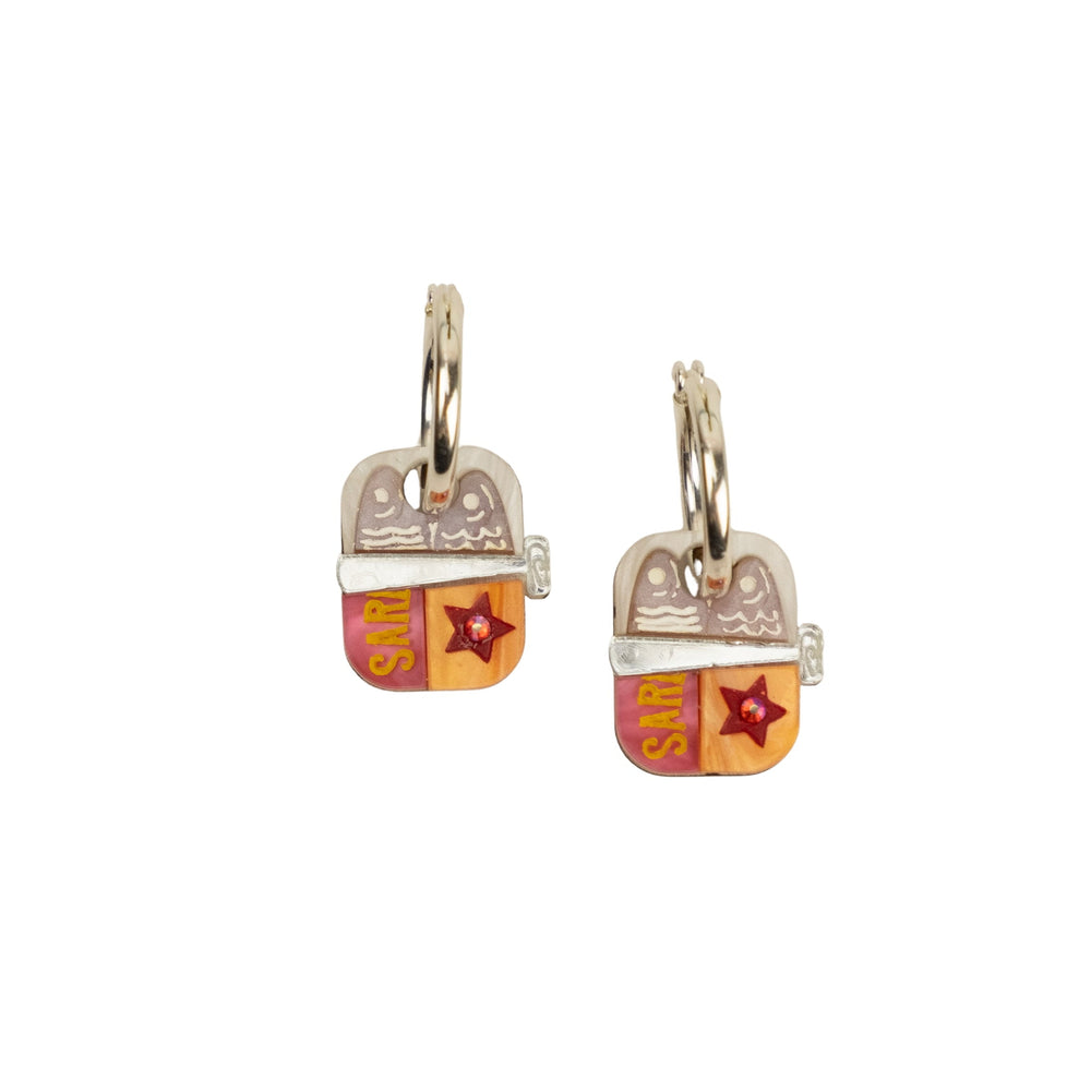 Cuteryko Sardine Tin Sterling Silver Hoop Earrings
