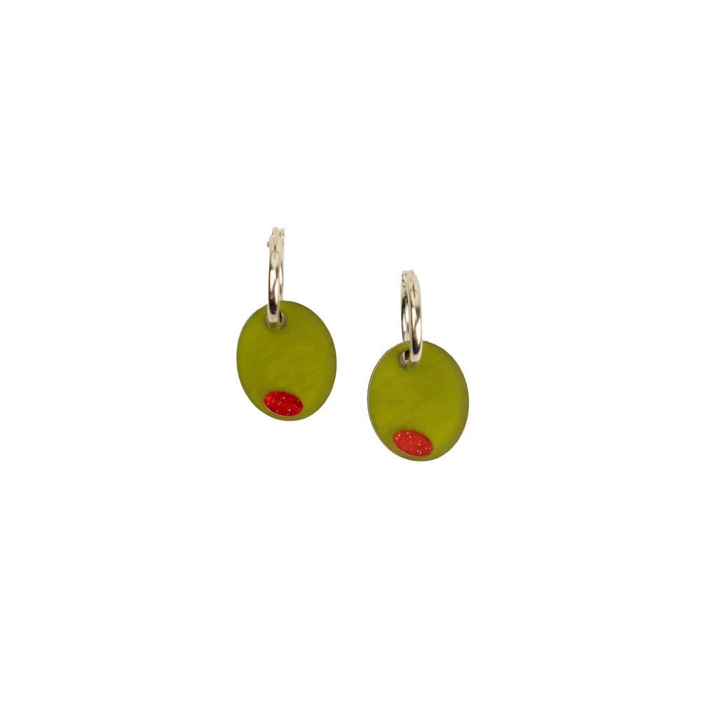 Cuteryko Olive Sterling Silver Hoop Earrings