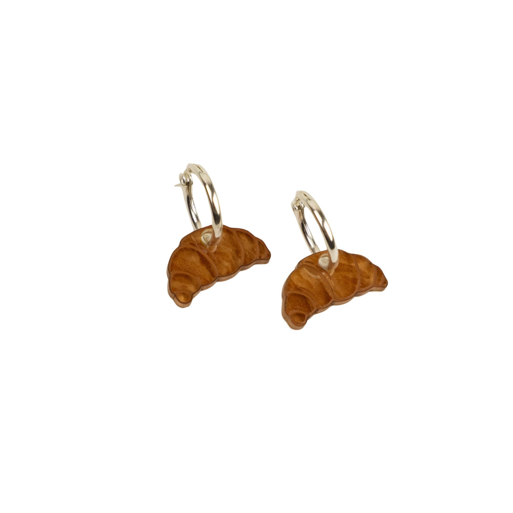 Cuteryko Croissant Sterling Silver Hoop Earrings