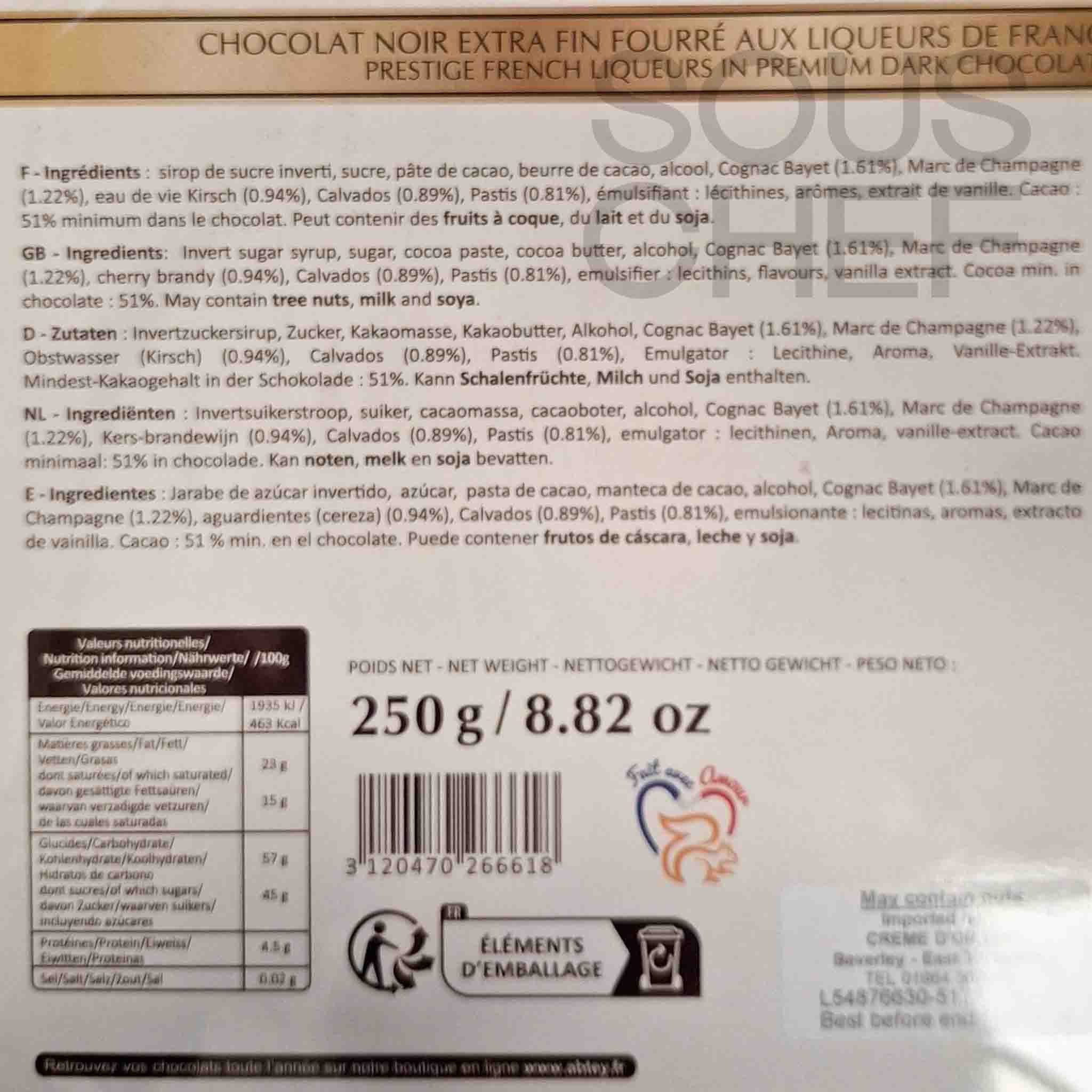 Liqueurs de France (26 Assorted Liqueurs), 250g