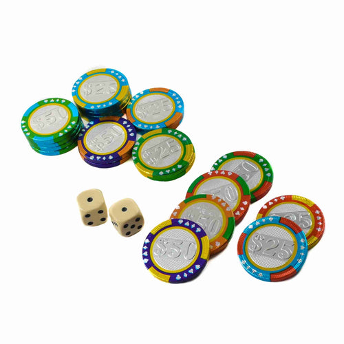 Chocolate Casino Chips with Dice, 100g
