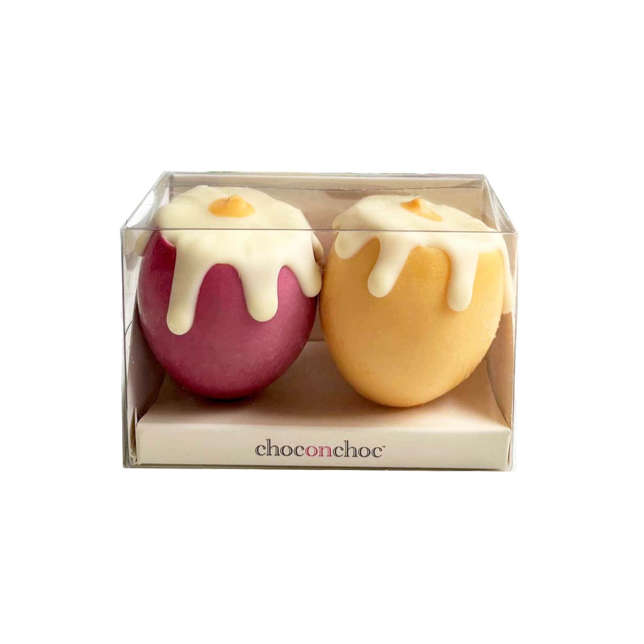 ChocOnChoc Set of 2 Drippy Easter Eggs with Caramel Filling, 154g