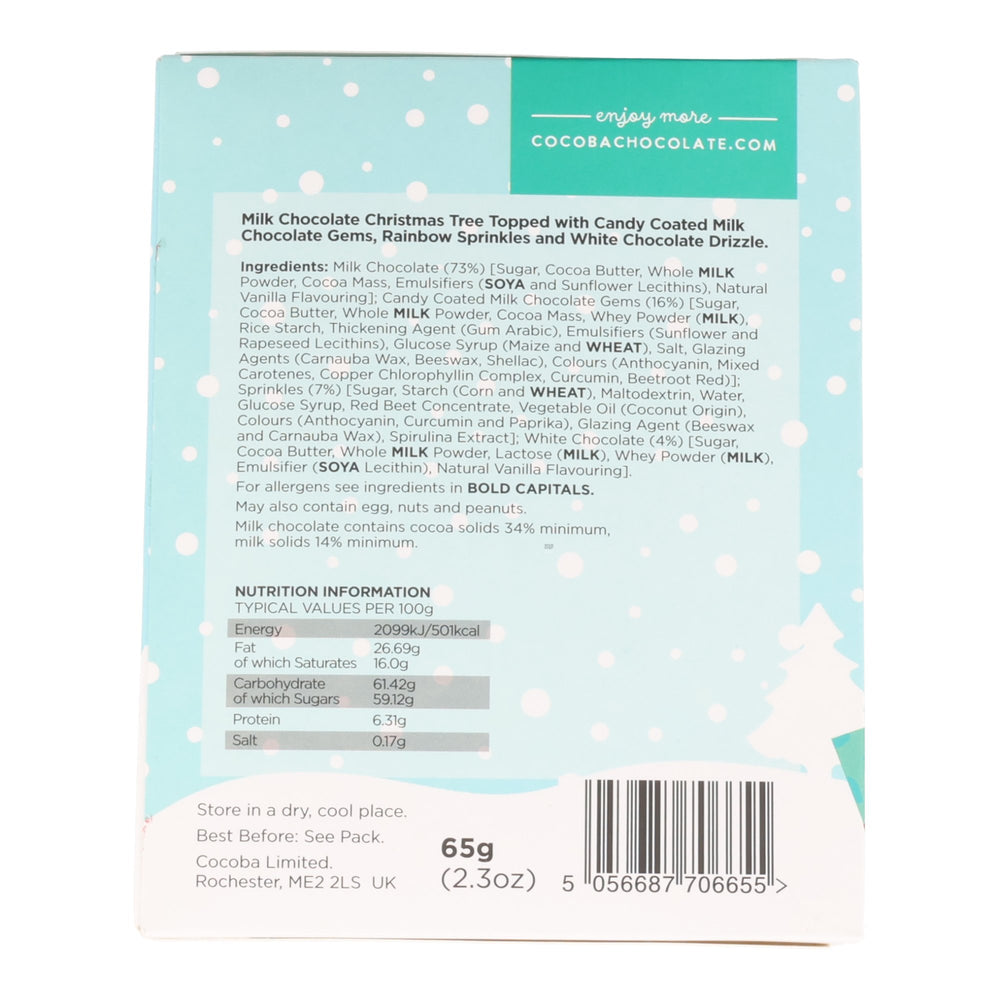 Cocoba Milk Chocolate Sprinkle Christmas Tree, 65g