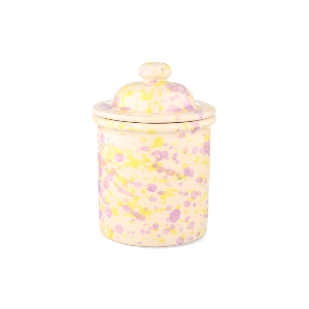 Puglia Lilac and Yellow Splatter Storage Jar, 15cm