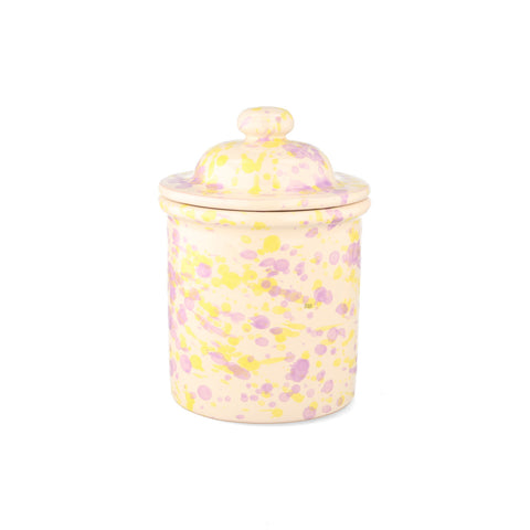 Puglia Lilac and Yellow Splatter Storage Jar, 15cm