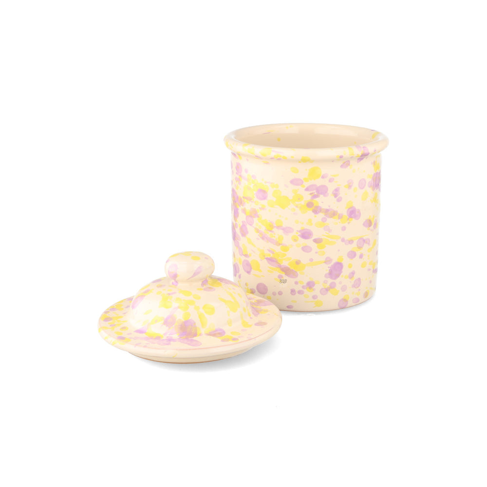 Puglia Lilac and Yellow Splatter Storage Jar, 15cm