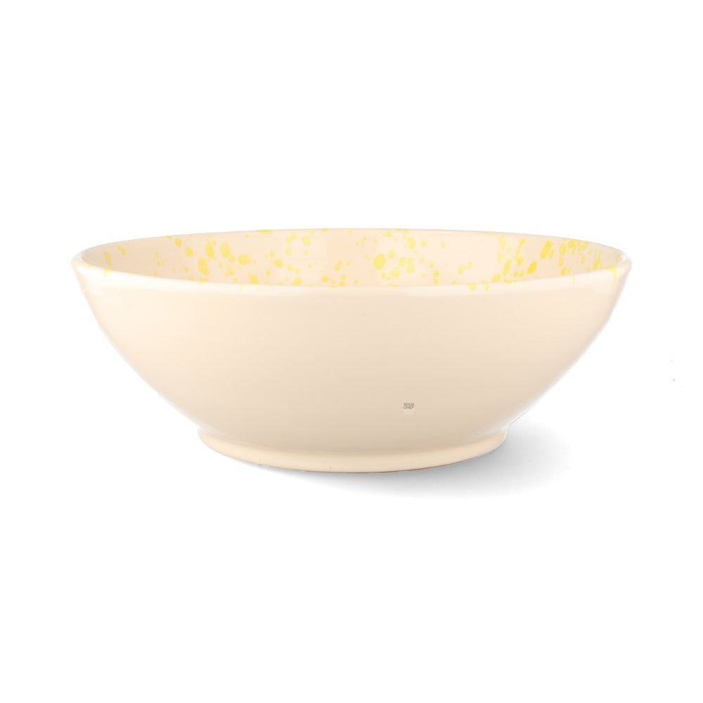 Puglia Bright Yellow Splatter Large Salad Bowl, 28cm