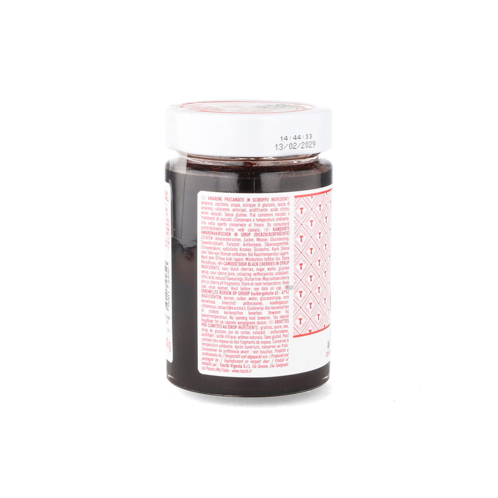 Toschi Sour Black Amarena Cherries in Syrup