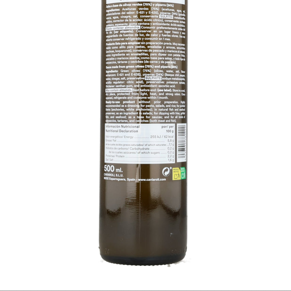 Caviaroli Liquid Green Olive Piparra Sauce, 500ml
