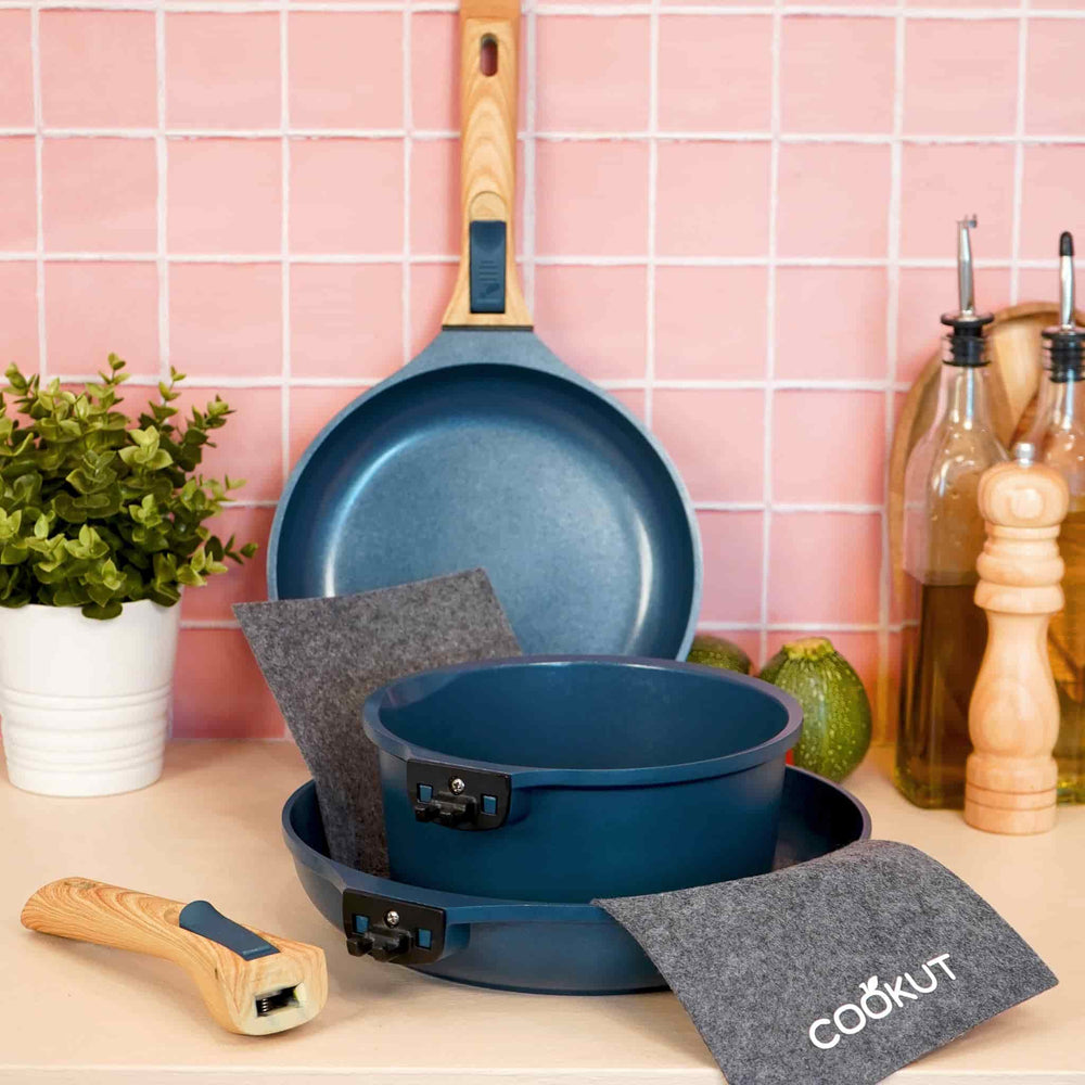 Cookut 3 Piece Set with Detachable Handles, Blue | Buy online UK – Sous ...