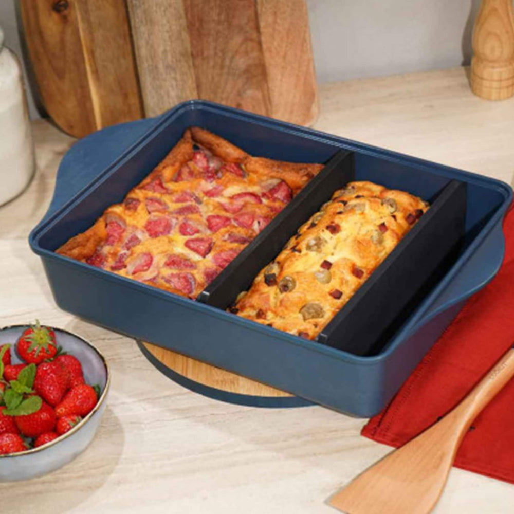 Cookut The Incredible Blue Adjustable Non-Stick Roasting Pan, 40x30cm