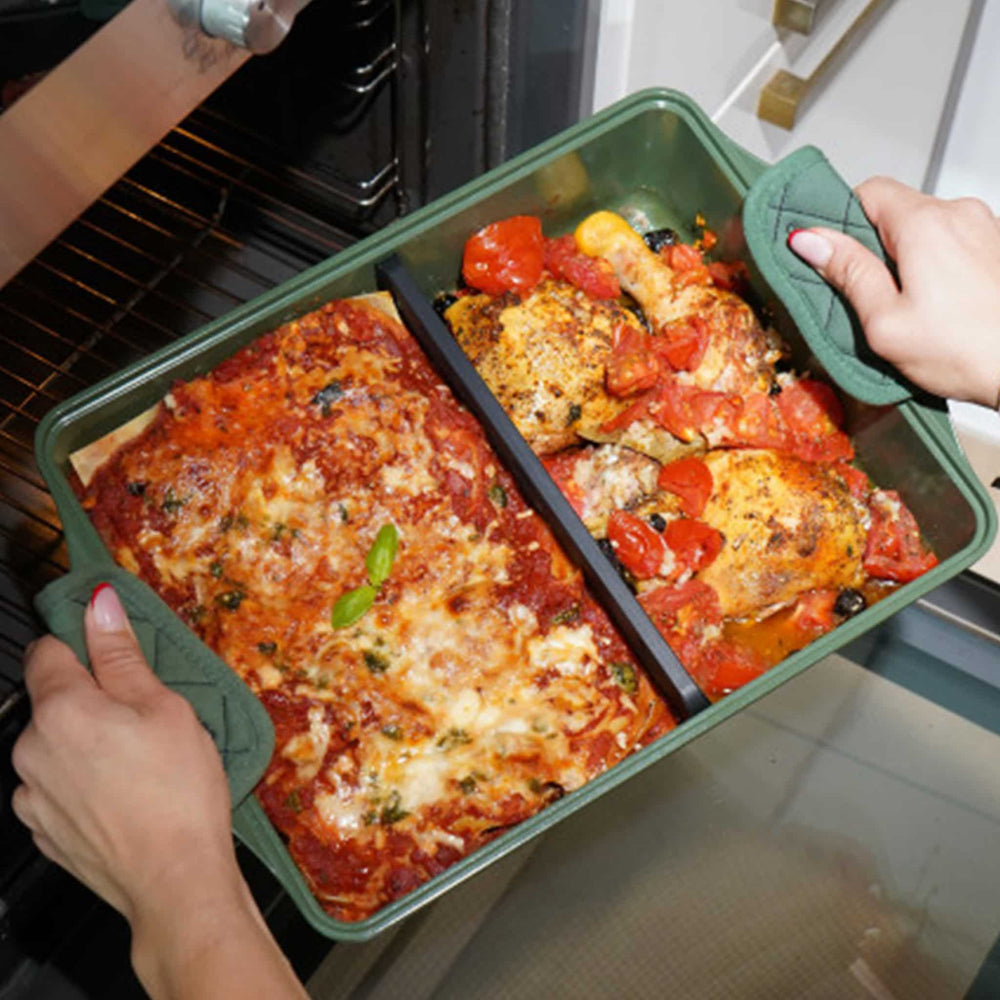 Cookut The Incredible Green Adjustable Non-Stick Roasting Pan, 40x30cm