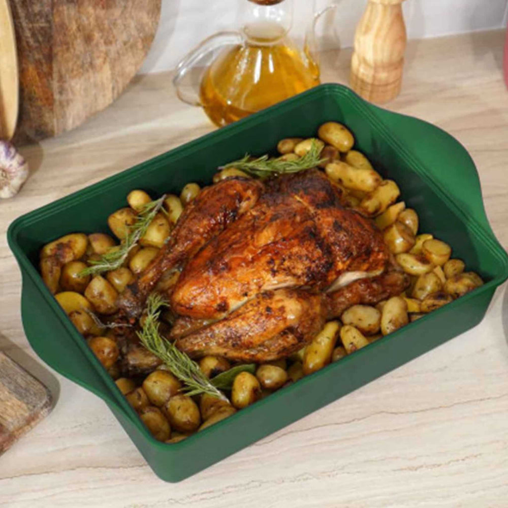Cookut The Incredible Green Adjustable Non-Stick Roasting Pan, 40x30cm