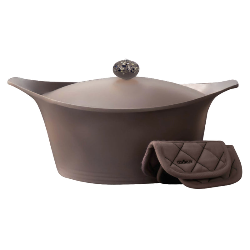 Cookut Multifunction Dutch Oven with Pot Holders, Taupe