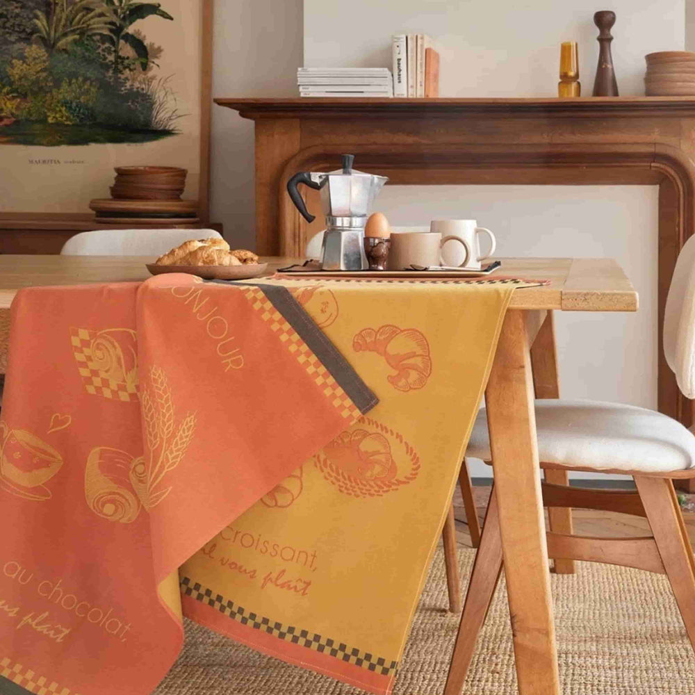 Coucke Jacquard Cotton Tea Towel - Pain Au Chocolat