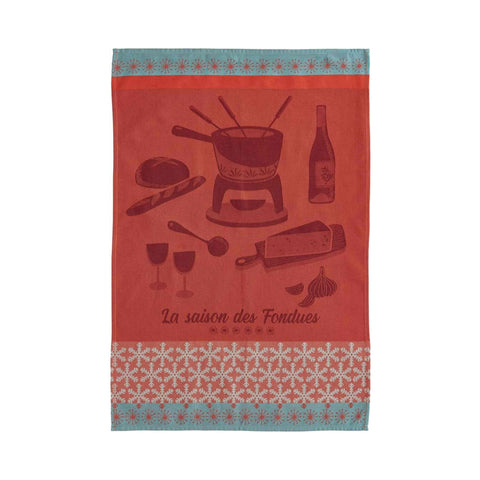 Coucke Jacquard Cotton Tea Towel - Fondue