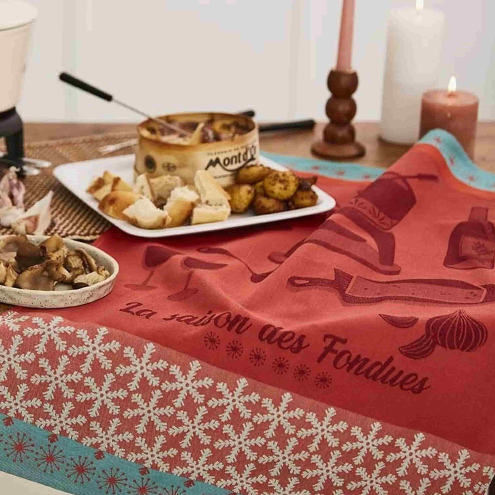 Coucke Jacquard Cotton Tea Towel - Fondue