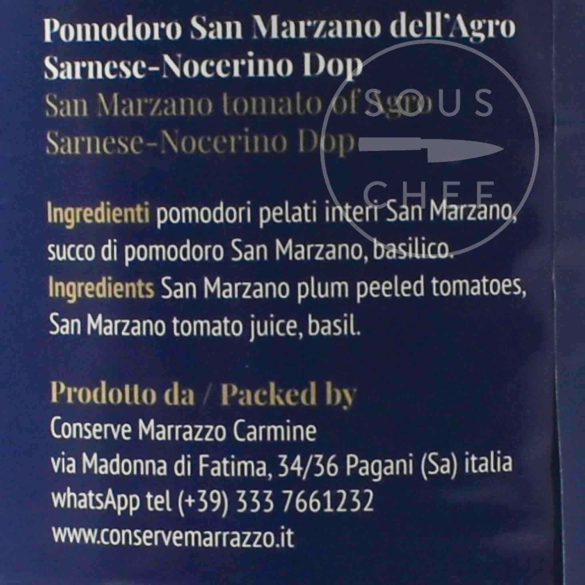 Casa Marrazzo Peeled San Marzano DOP Tomato with Basil, 1kg