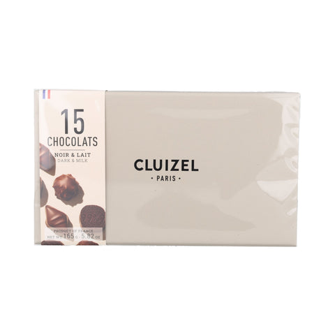 Cluizel Set of 15 Dark & Milk Chocolate Bonbons, 165g