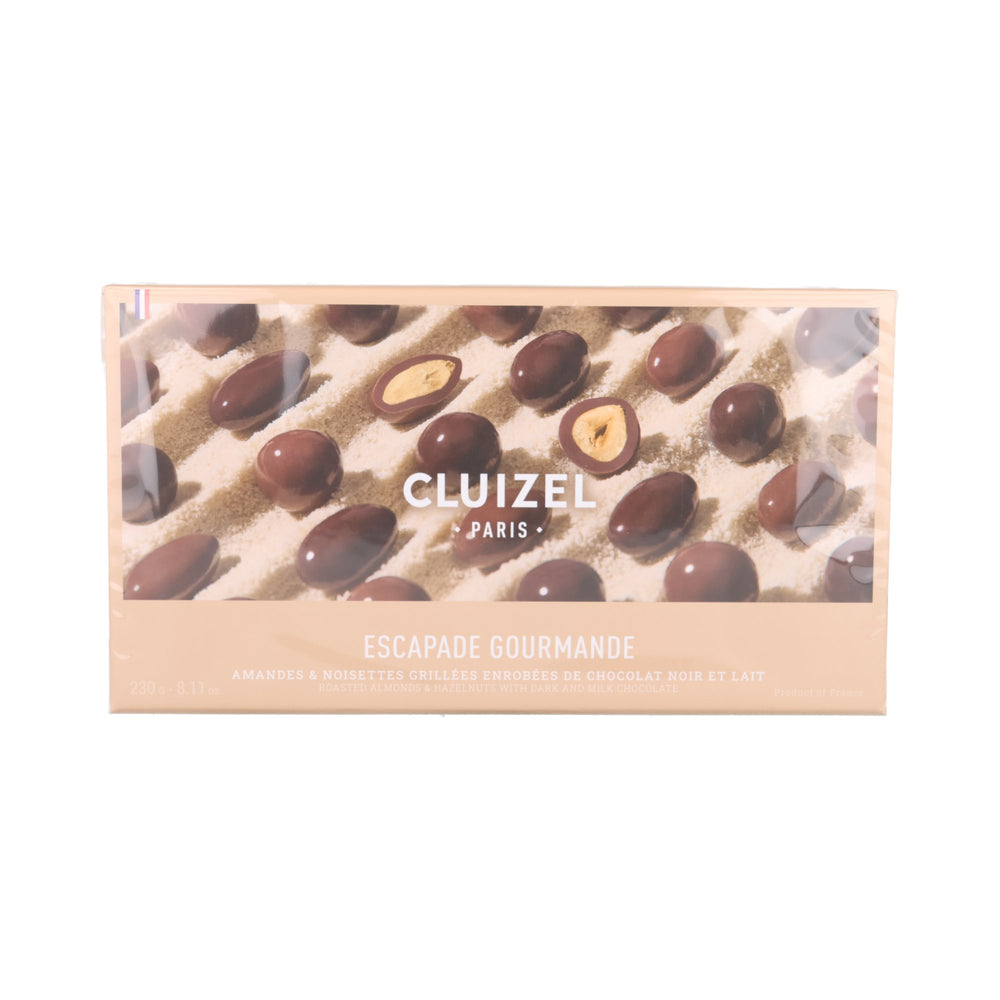 Cluizel Gourmet Escape Box with Chocolate Covered Hazelnuts & Almonds, 230g