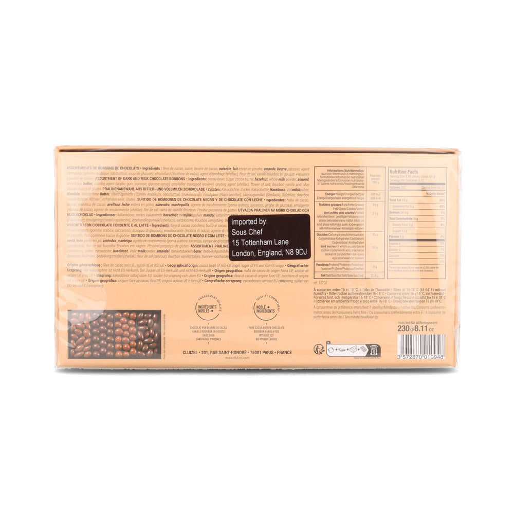 Cluizel Gourmet Escape Box with Chocolate Covered Hazelnuts & Almonds, 230g