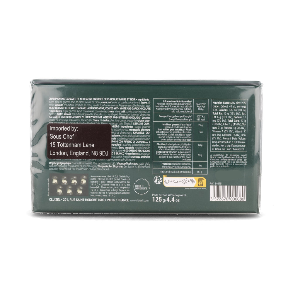 Cluizel Caramel Nougatine Chocolate Mushrooms Gift Box, 125g
