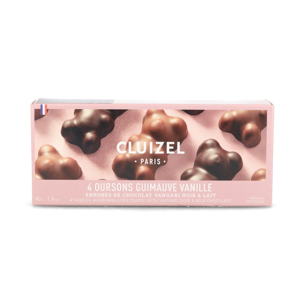 Cluizel Milk & Dark Chocolate Covered Vanilla Marshmallow Bears, 40g