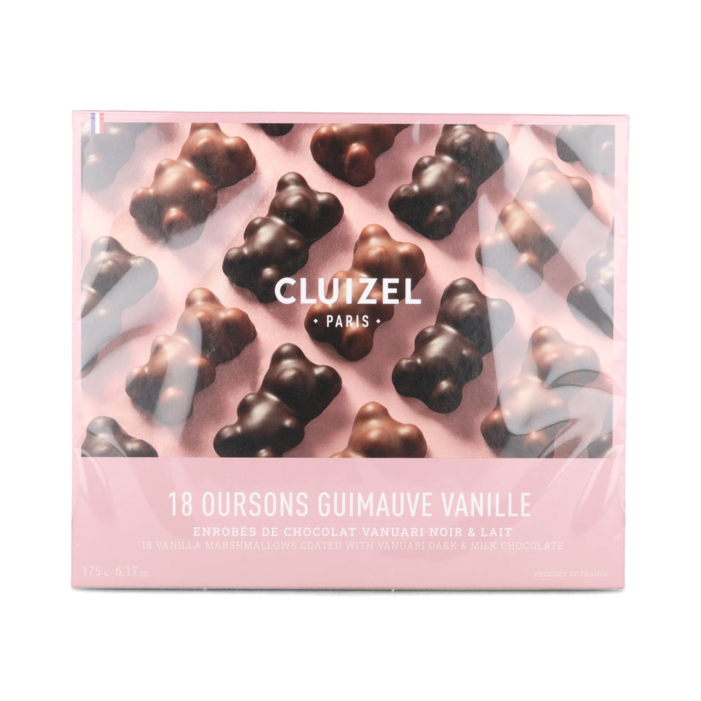 Cluizel Milk & Dark Chocolate Covered Vanilla Marshmallow Bears in Gift Box, 175g