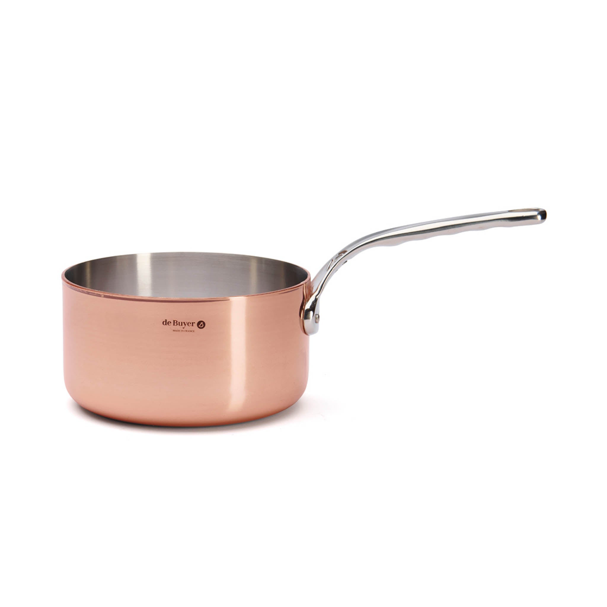 De Buyer Prima Matera Induction Copper Saucepan with Stainless Steel Handle
