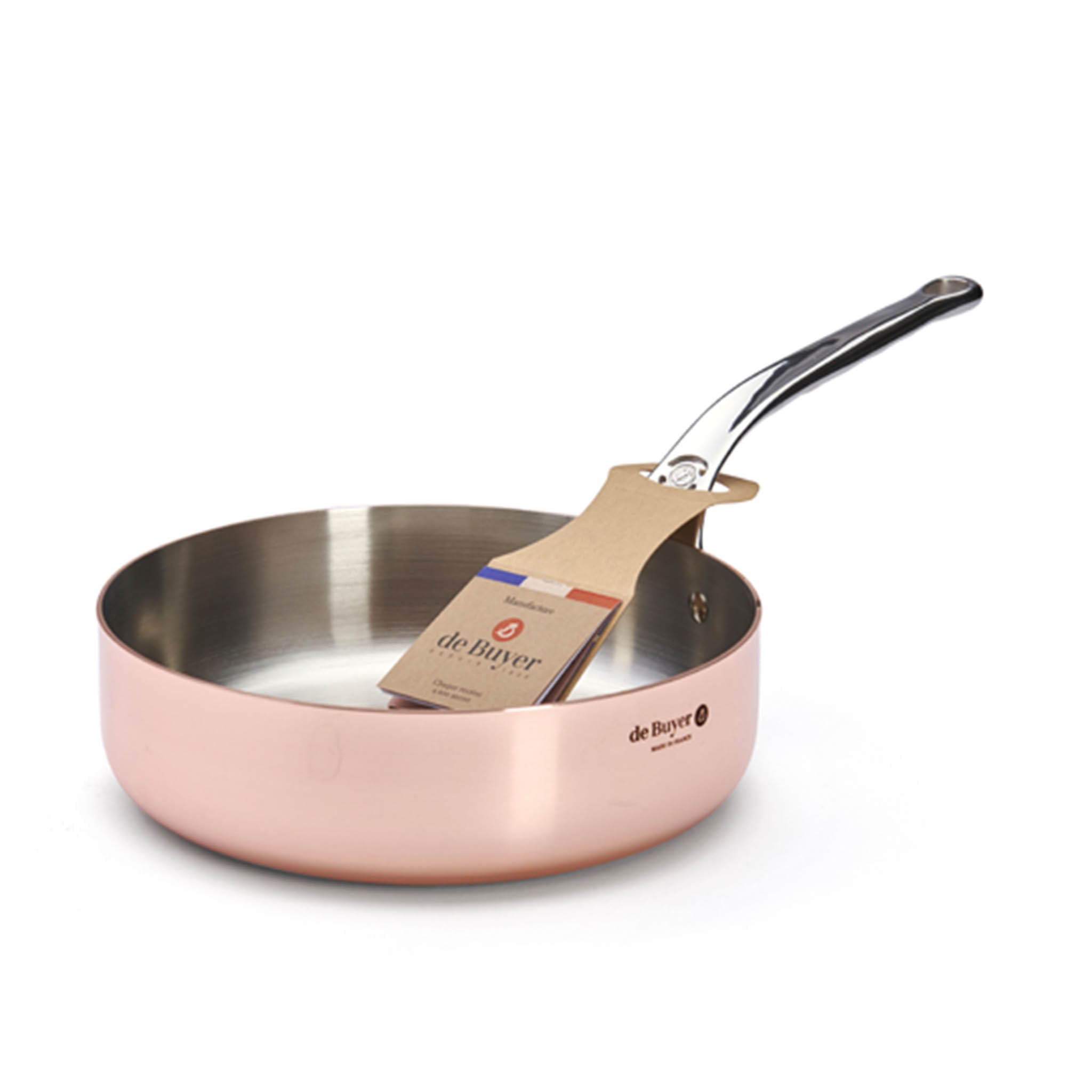 De Buyer Prima Matera Copper Saute Pan with Stainless Steel Handle, 24cm