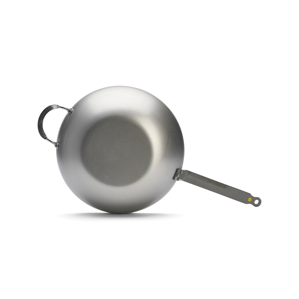 De Buyer Mineral B Flat Base Wok, 32cm
